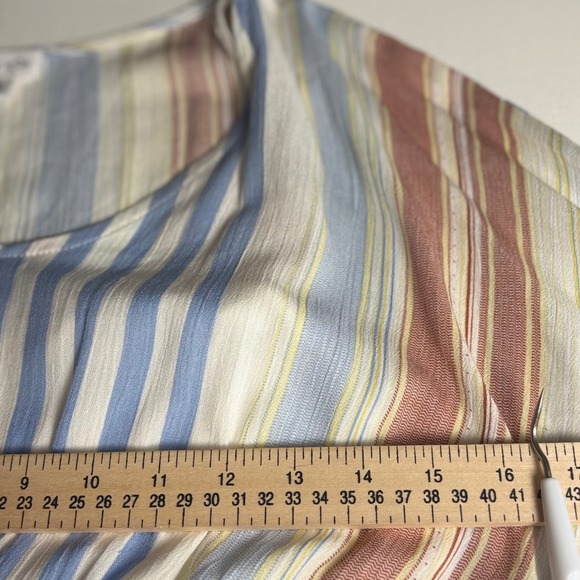 Hailey & Co Striped V Neck Smocked Waist Tiered Ruffle Dress Women's Sz M Boho - Picture 7 of 10